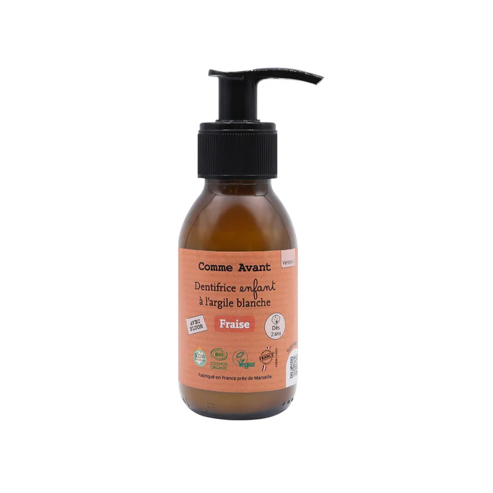 Comme Avant - Dentifrice enfant à l'argile blanche - Fraise - Dès 2 ans - Femmes enceintes et allaitantes - Version 2