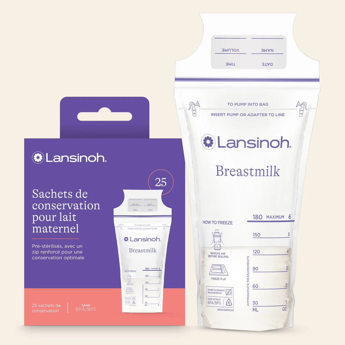 Lansinoh - Sachets de conservation de lait maternel x25